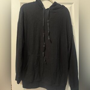 NWT Rohb Black Drawstring Hooded Sweater Size XL